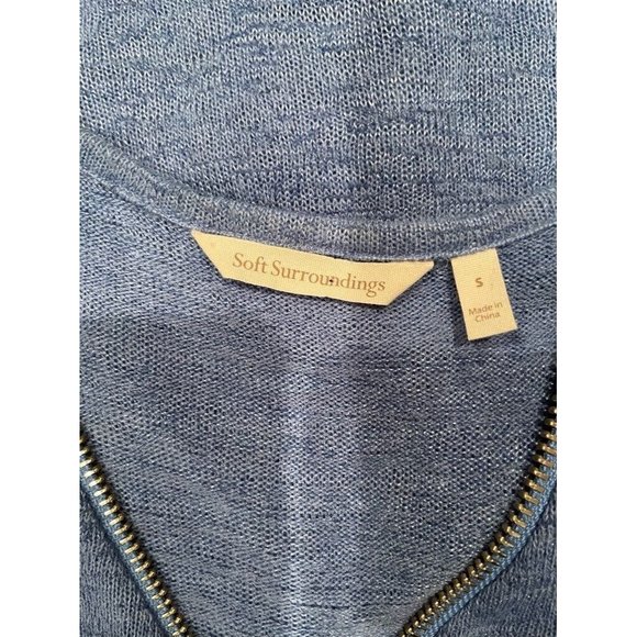 Soft Surroundings Womens Valentina Pullover Sweater Blue Long Sleeve Half Zip S - Picture 4 of 7